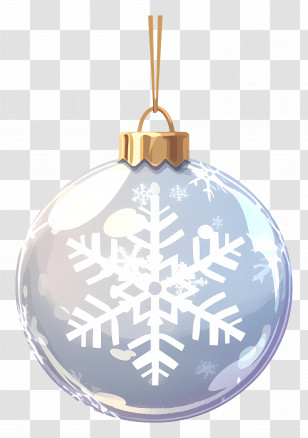 White Christmas Bauble - Glass Snowflake Ornament For Christmas Transparent PNG