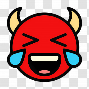 Emoji Devil - Red Devil Laughing Emoji Transparent PNG