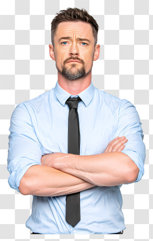 Young Businessman - Serious Man In Blue Shirt And Tie Transparent PNG