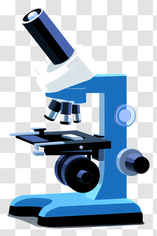 Microscope - Blue Laboratory Microscope Illustration Transparent PNG