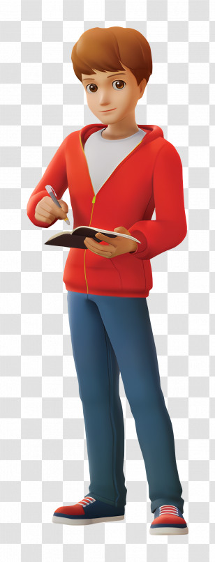 Pokemon - Youthful Boy With Notebook In Cartoon Style Transparent PNG