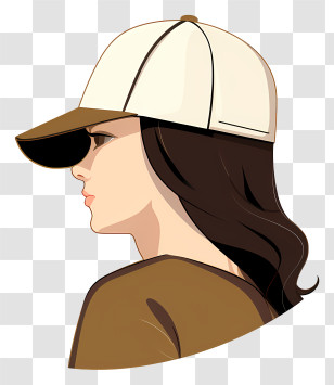 Woman - Illustration Of Woman Wearing A Cap Transparent PNG