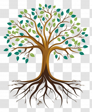 Tree With Roots - Tree Of Life With Roots And Leaves Transparent PNG