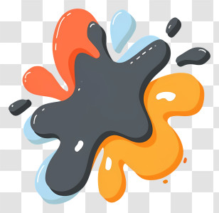 Cartoon - Colorful Paint Splashes Transparent PNG