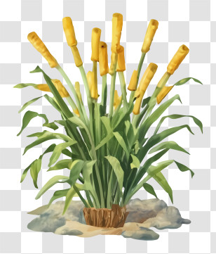 Cartoon - Cattail Plants In Wetland Transparent PNG
