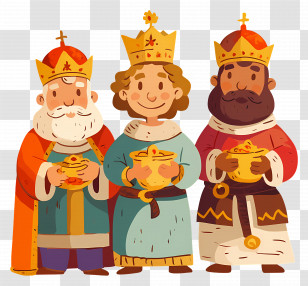 Three Kings - Three Wise Men Holiday Illustration Transparent PNG