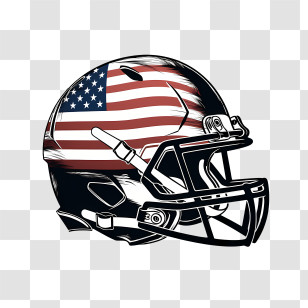 Football Helmet - American Flag Football Helmet Illustration Transparent PNG