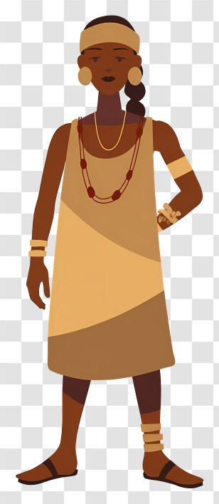 South Africa People - Simple Dress With Earthy Tones Transparent PNG