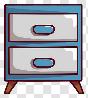 Dresser - Blue And White Drawer Cabinet Transparent PNG