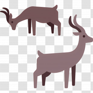 Antelope - Two Deer With Antlers Transparent PNG