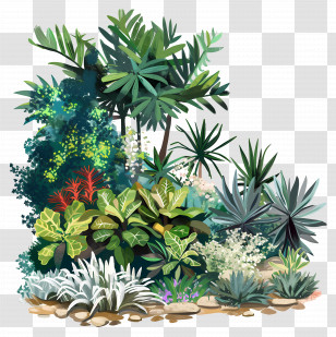Lush Garden - Exquisite Botanical Garden With Ornamental Plants Transparent PNG