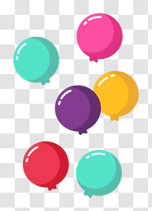 Colorful Balloons - Colorful Party Balloons Transparent PNG