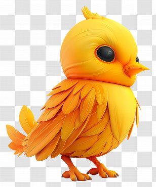 Yellow Bird - Cute Yellow Bird Illustration Transparent PNG