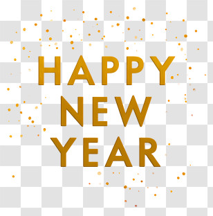 Happy New Year - Golden Happy New Year Typography Transparent PNG