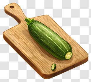 Zucchini - Green Zucchini On Wooden Cutting Board Transparent PNG
