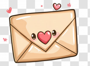 Love Mail - Cute Love Letter With Heart Symbol Transparent PNG