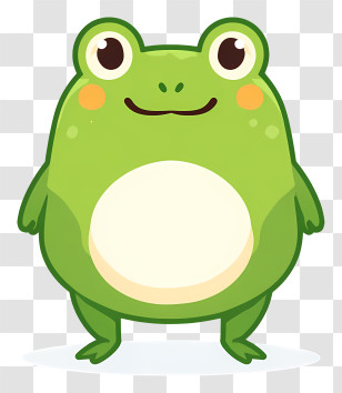 Kawaii Frog - Cute Green Frog Cartoon Transparent PNG