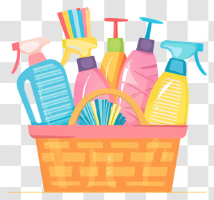 Cleaning Kit - Basket Of Cleaning Supplies Illustration Transparent PNG