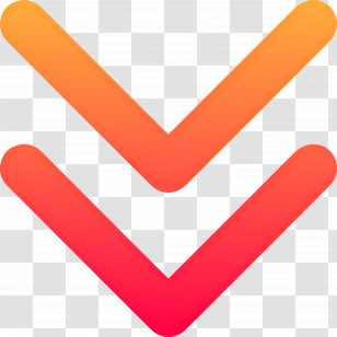 Arrow Down - Bright Gradient Double Down Arrows Transparent PNG