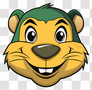 Beaver Face - Friendly Cartoon Animal Face Illustration Transparent PNG