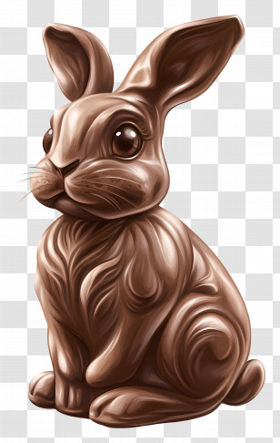 Chocolate Bunny - Chocolate Bunny Sculpture For Easter Transparent PNG