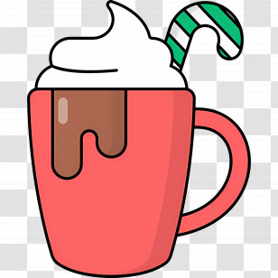 Christmas Hot Chocolate - Hot Chocolate With Whipped Cream Illustration Transparent PNG