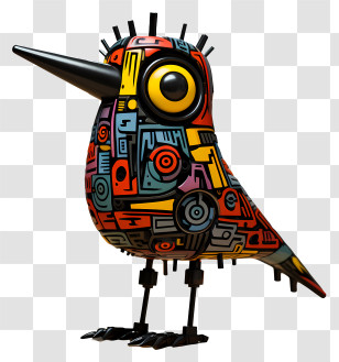 Bird Toy - Colorful Artistic Bird Design Transparent PNG