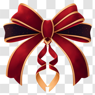 2026 New Year Bow - Elegant Red And Gold Gift Bow Transparent PNG