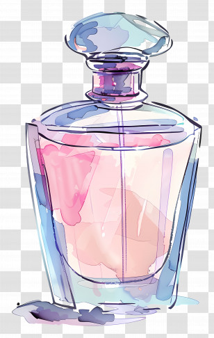 Perfume Bottle - Watercolor Illustration Of A Perfume Bottle Transparent PNG