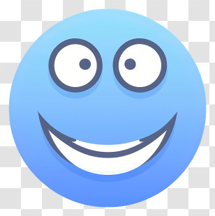 Smiley Face - Light Blue Goofy Emoji Illustration Transparent PNG