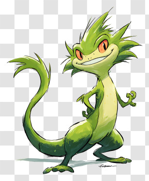 Pokemon - Green Cartoon Lizard Illustration Transparent PNG