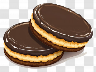 Chocolate Biscuit - Delicious Chocolate-Coated Sandwich Cookies Transparent PNG