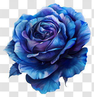 Blue Rose - Beautiful Blue Rose Illustration Transparent PNG