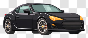 Black Sports Car - Modern Black Car Illustration Transparent PNG