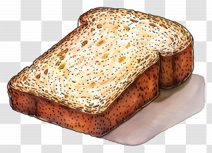 Bread Slice - Slice Of Multigrain Bread With Seeds Transparent PNG