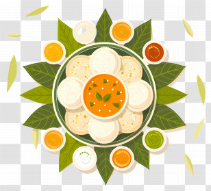 Idli - Idli Platter With Assorted Chutneys Transparent PNG