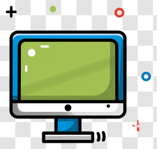 Computer Screen - Green Computer Monitor With Colorful Background Transparent PNG