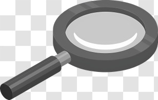Icon - Classic Black Magnifying Glass On White Background Transparent PNG