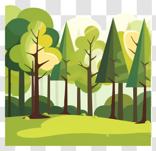 International Day Of Forests - Illustration Of A Green Forest With Trees Transparent PNG