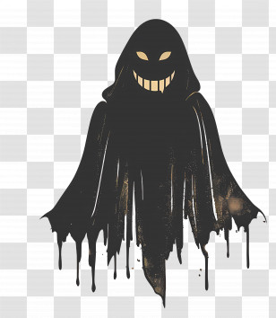 Grim Reaper - Chilling Ghostly Figure With Sinister Smile Transparent PNG