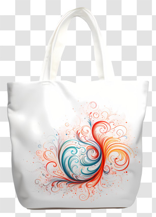Tote Bag - Colorful Tote Bag With Artistic Design Transparent PNG