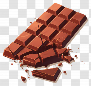 Broken Chocolate Bar - Delicious Chocolate Bar With Cracked Pieces Transparent PNG