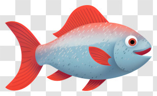 Red Fish - Whimsical Colorful Fish Illustration Transparent PNG
