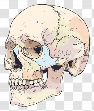 Skull - Human Skull Detailed Illustration Transparent PNG