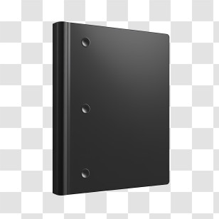 Book Cover Mockup - Black Three-Ring Binder Transparent PNG