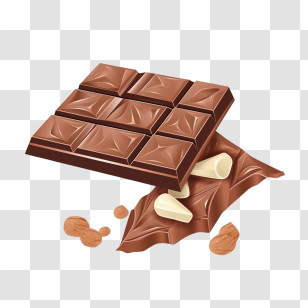 Milk Chocolate - Milk Chocolate Bar With Nuts Transparent PNG