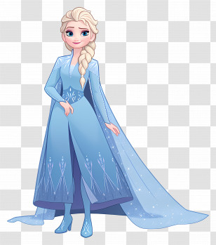 Frozen Elsa Princess - Blue Dress Princess Character Illustration Transparent PNG