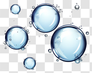 Hand Drawn Soap Bubbles - Transparent Soap Bubbles In Blue Hue Transparent PNG