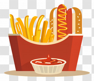 Salchipapa - French Fries And Hot Dog With Ketchup Transparent PNG