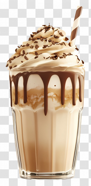 Frappe - Creamy Chocolate Milkshake With Toppings Transparent PNG